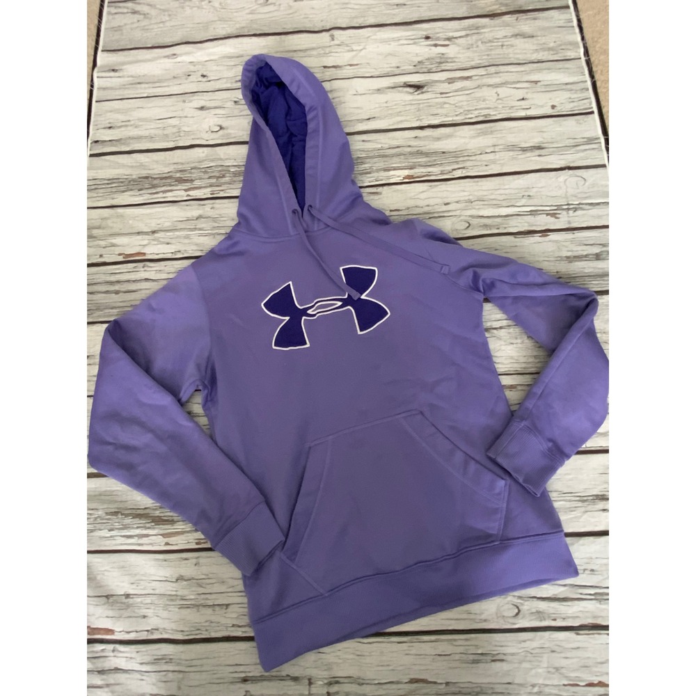 Under Armour Storm Womens Hoodie Purple Fleece Logo Sweatshirt Small
